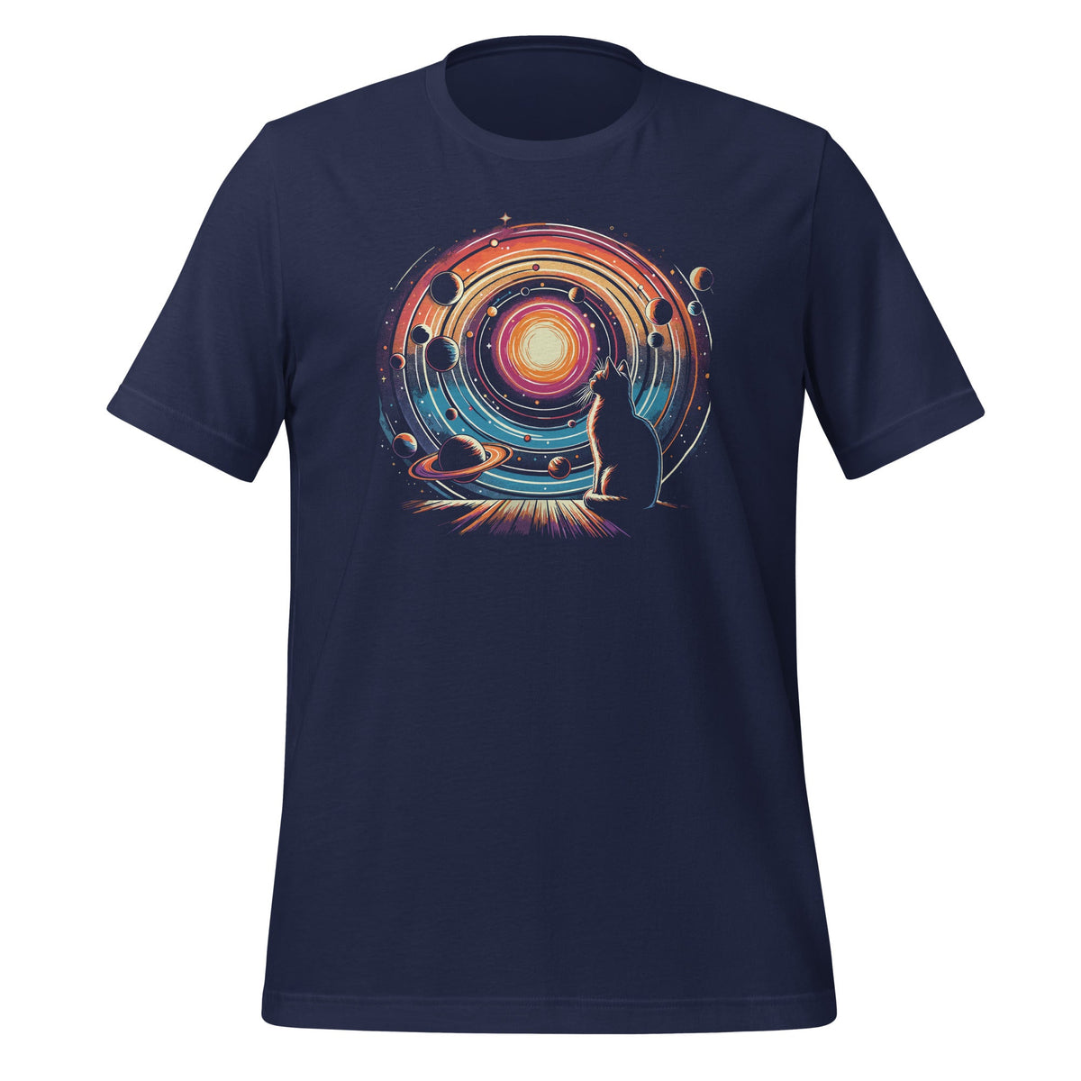 Cat Staring at Planet Saturn Space Fans Kitten Lovers product image 3