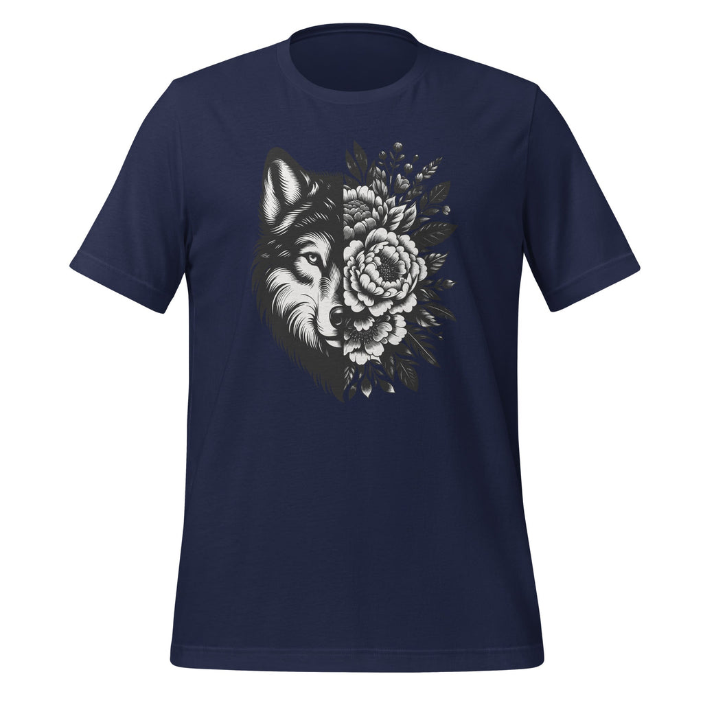 Floral Wolf Vintage Flowers Face For Wolves Lover Unisex product image 3