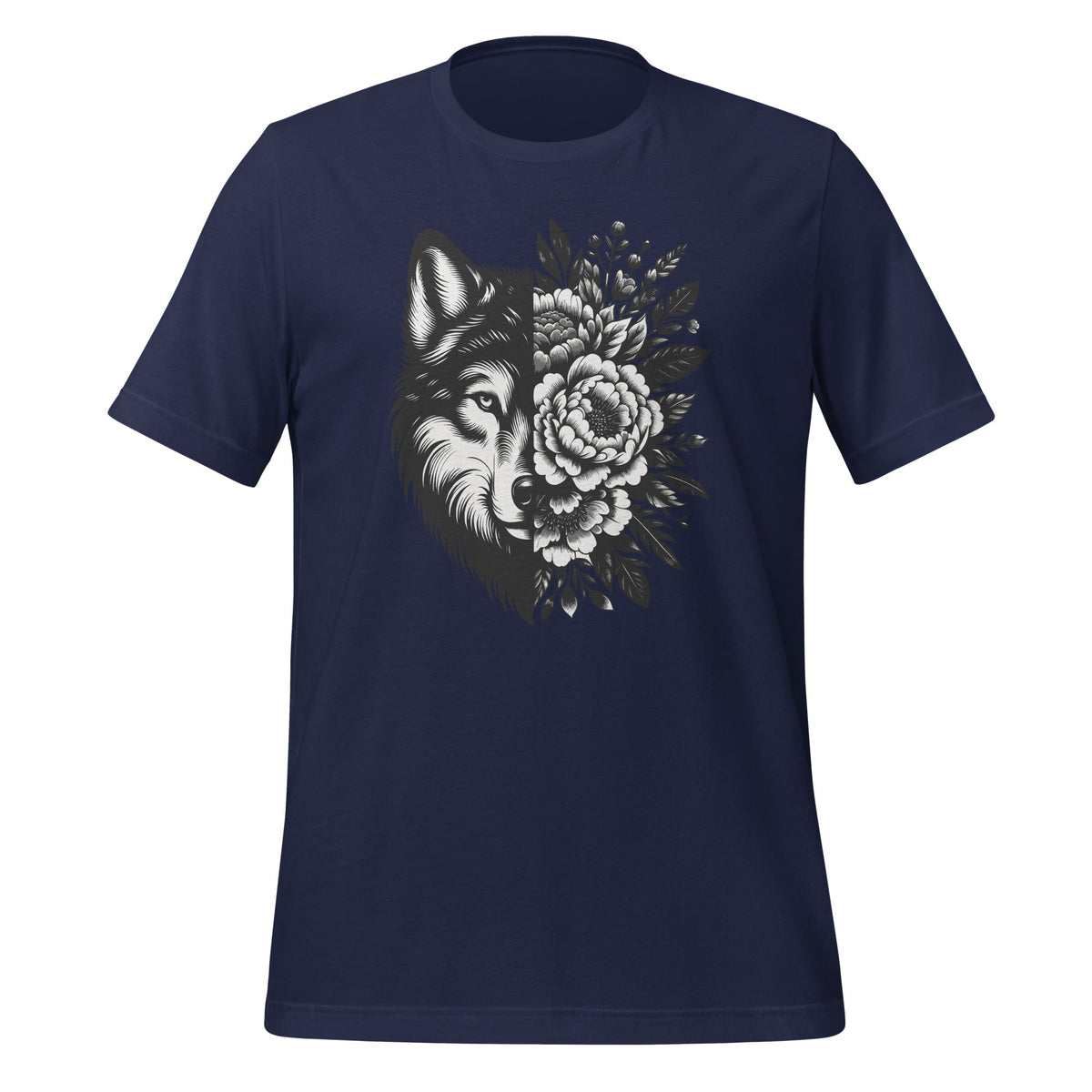 Floral Wolf Vintage Flowers Face For Wolves Lover Unisex product image 3