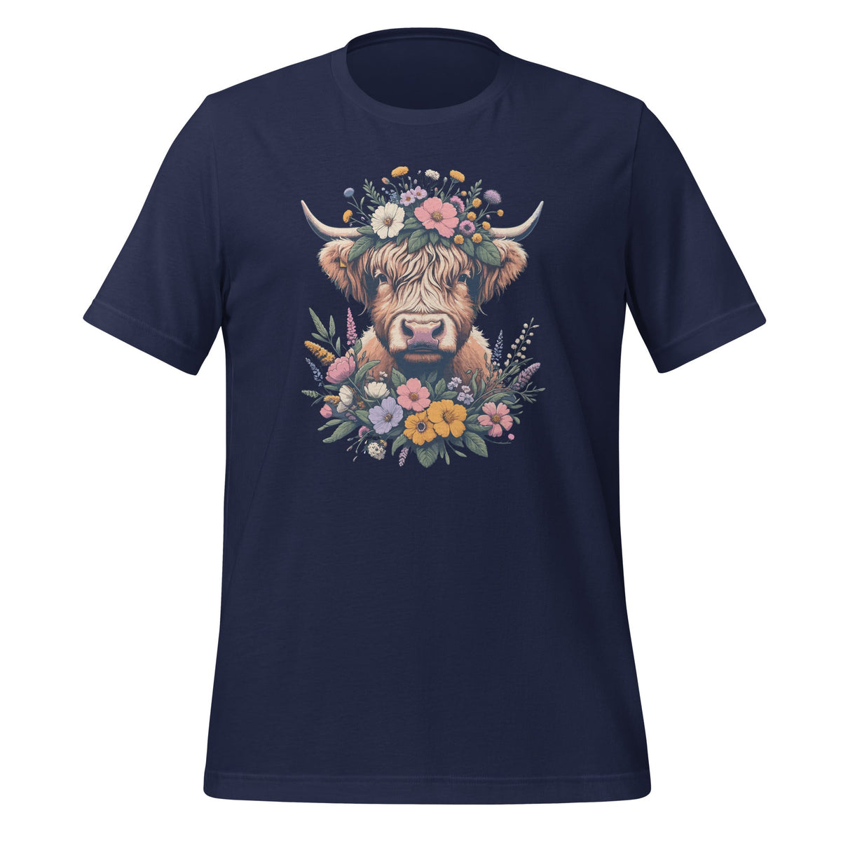 Cute Baby Highland Cow With Flowers Calf Animal Floral product image 3
