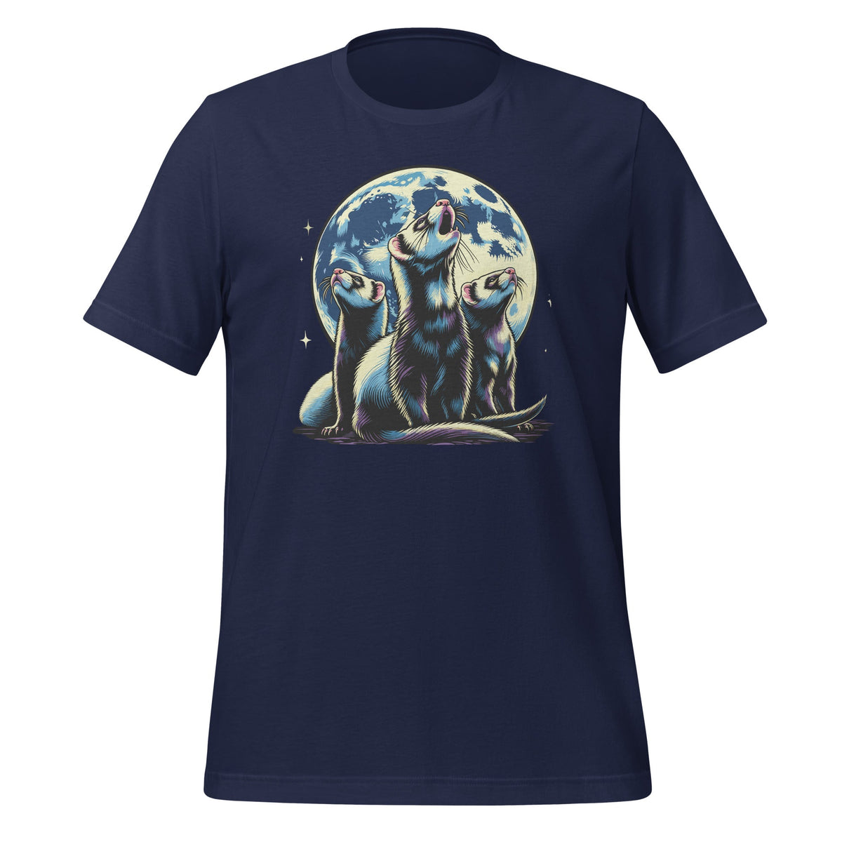 Howling at the Moon Funny Ferret Cute Animal Unisex T-Shirt product image 3
