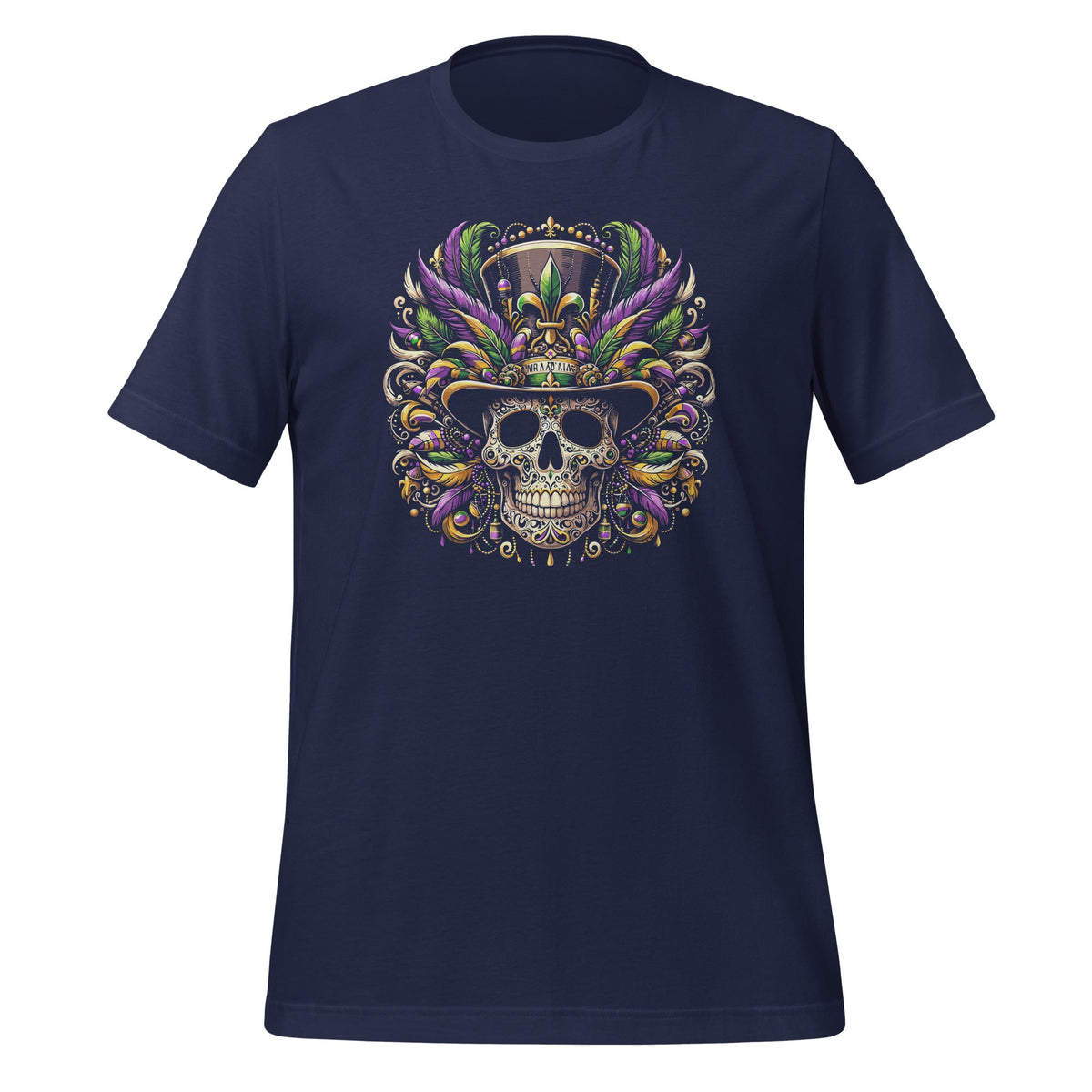 Mardi Gras Skeleton Top Hat New Orleans Witch Doctor Voodoo Unisex T-Shirt