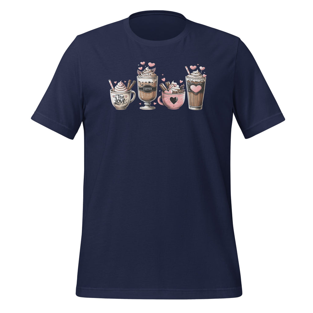 Valentine Coffee Lover Heart Latte Iced Day Unisex T-Shirt product image 3