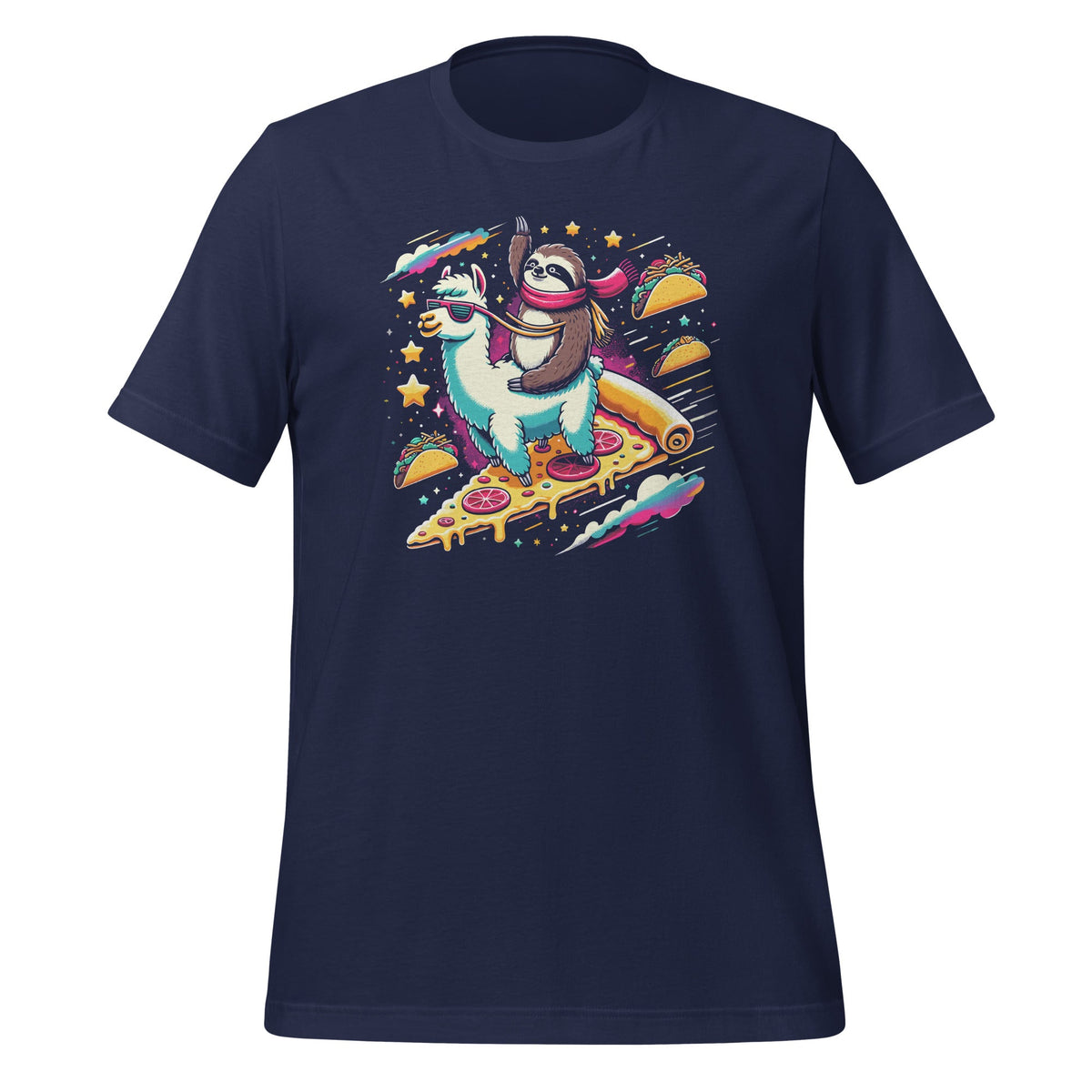 Sloth Riding Llama Galaxy Pizza Day Taco Burrito Unisex product image 3