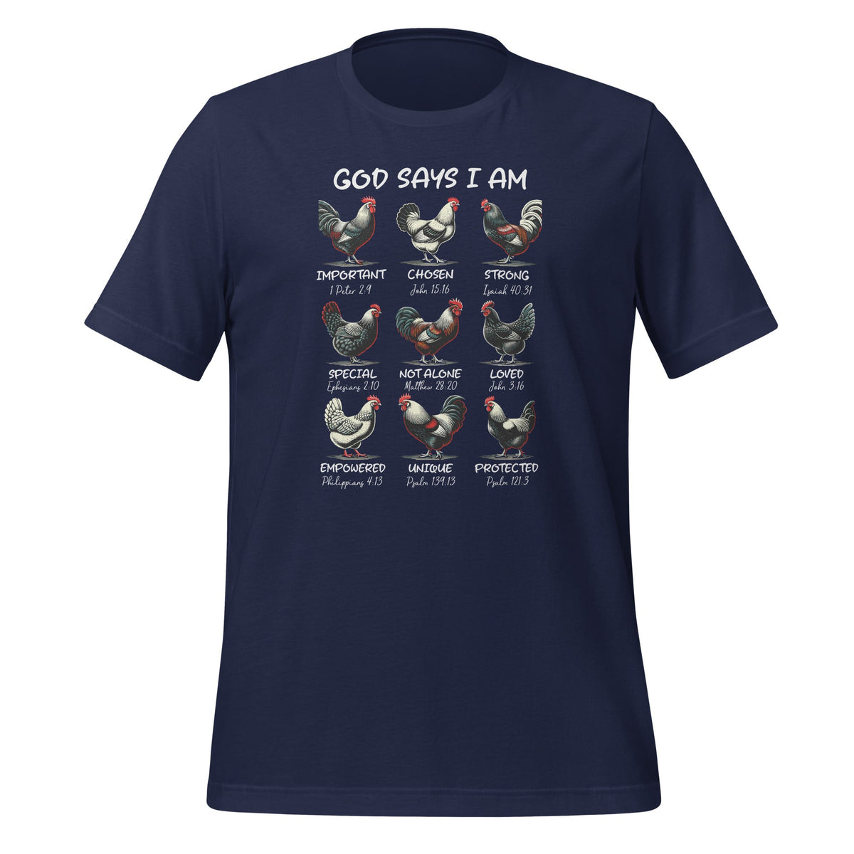 God Says I Am Bible Verse Christian Farm Chickens Religious product image 3