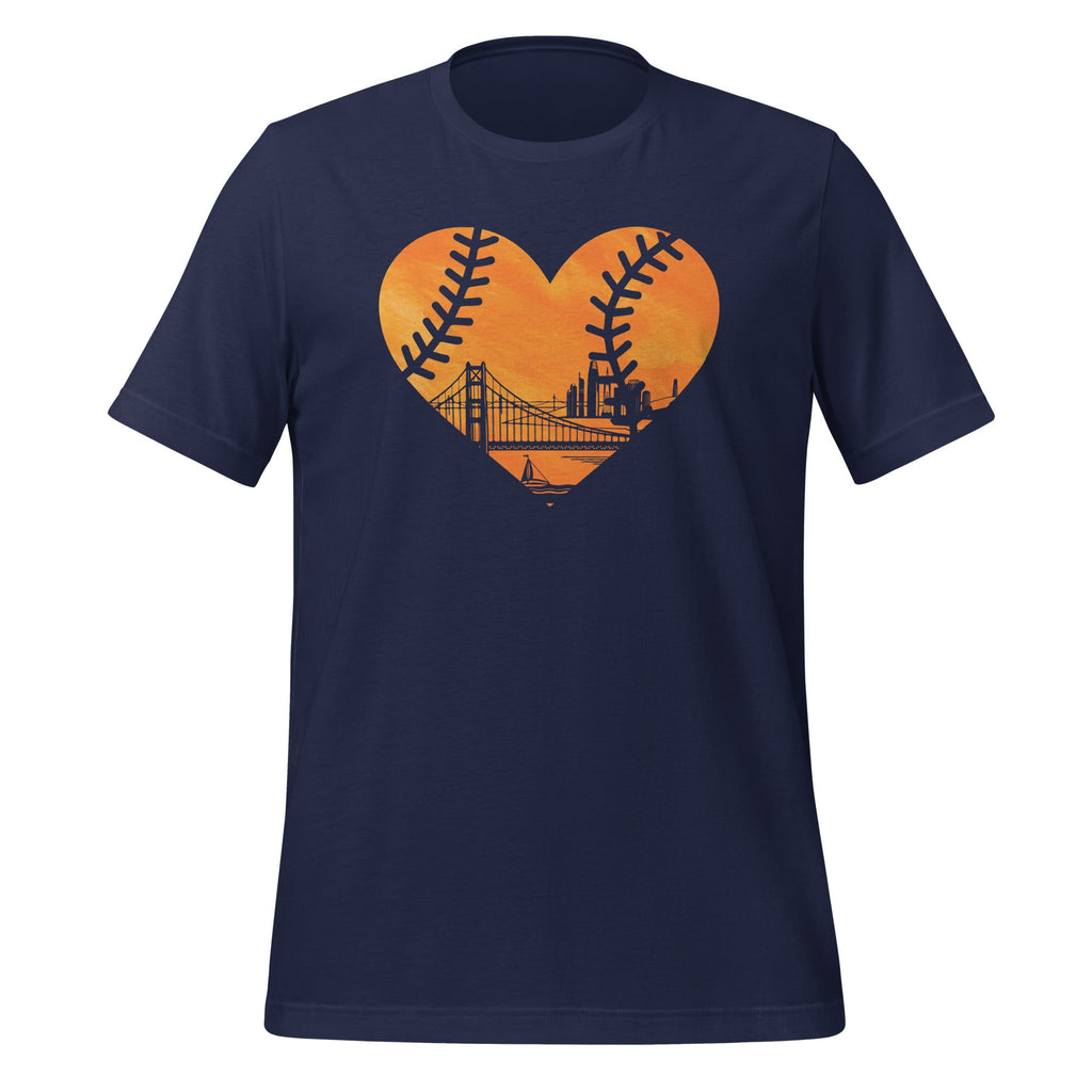 US State San Francisco Baseball Vintage Heart Unisex t-shirt product image 3