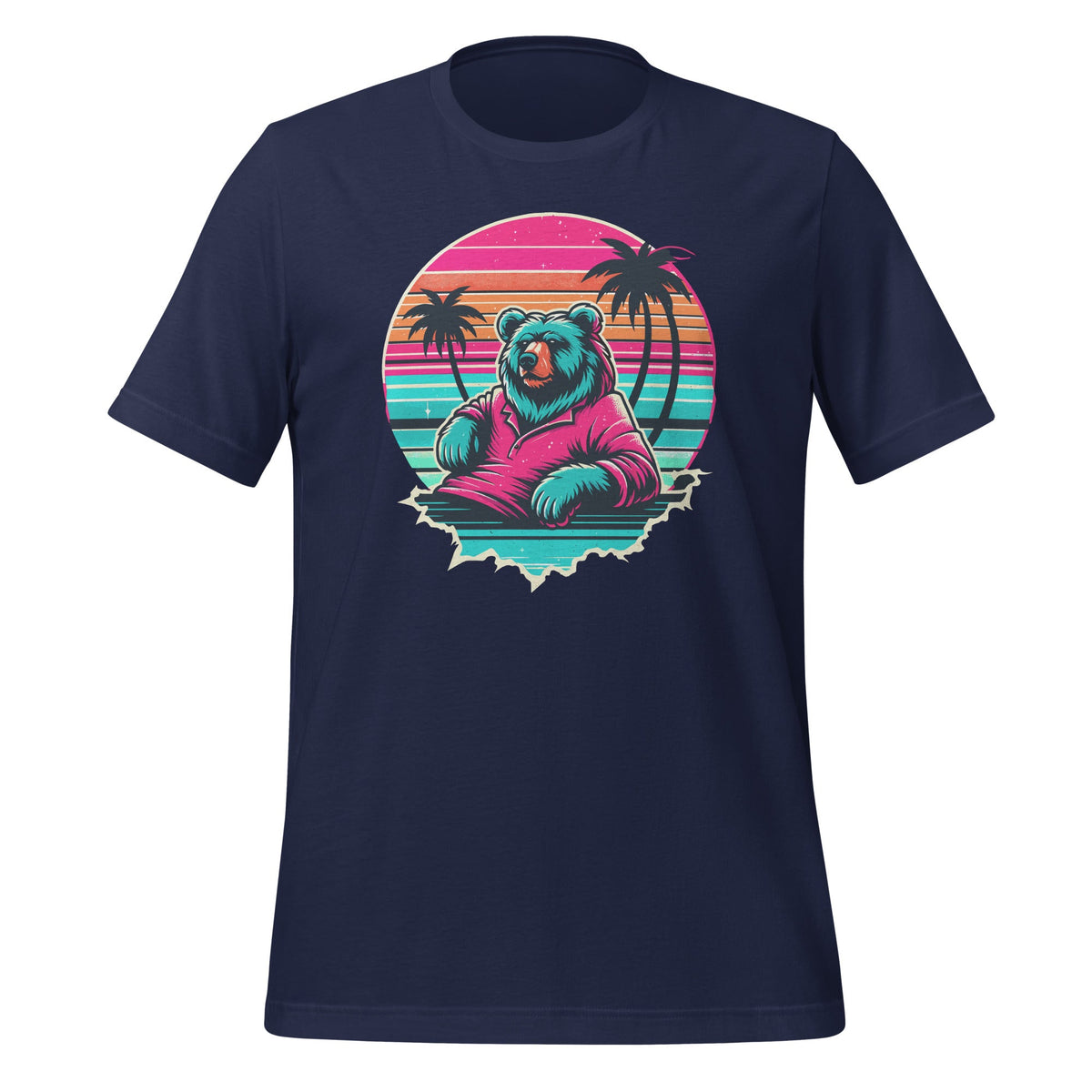 Vaporwave Synthwave Surfer Surfing Bear Beach Grizzly product image 2