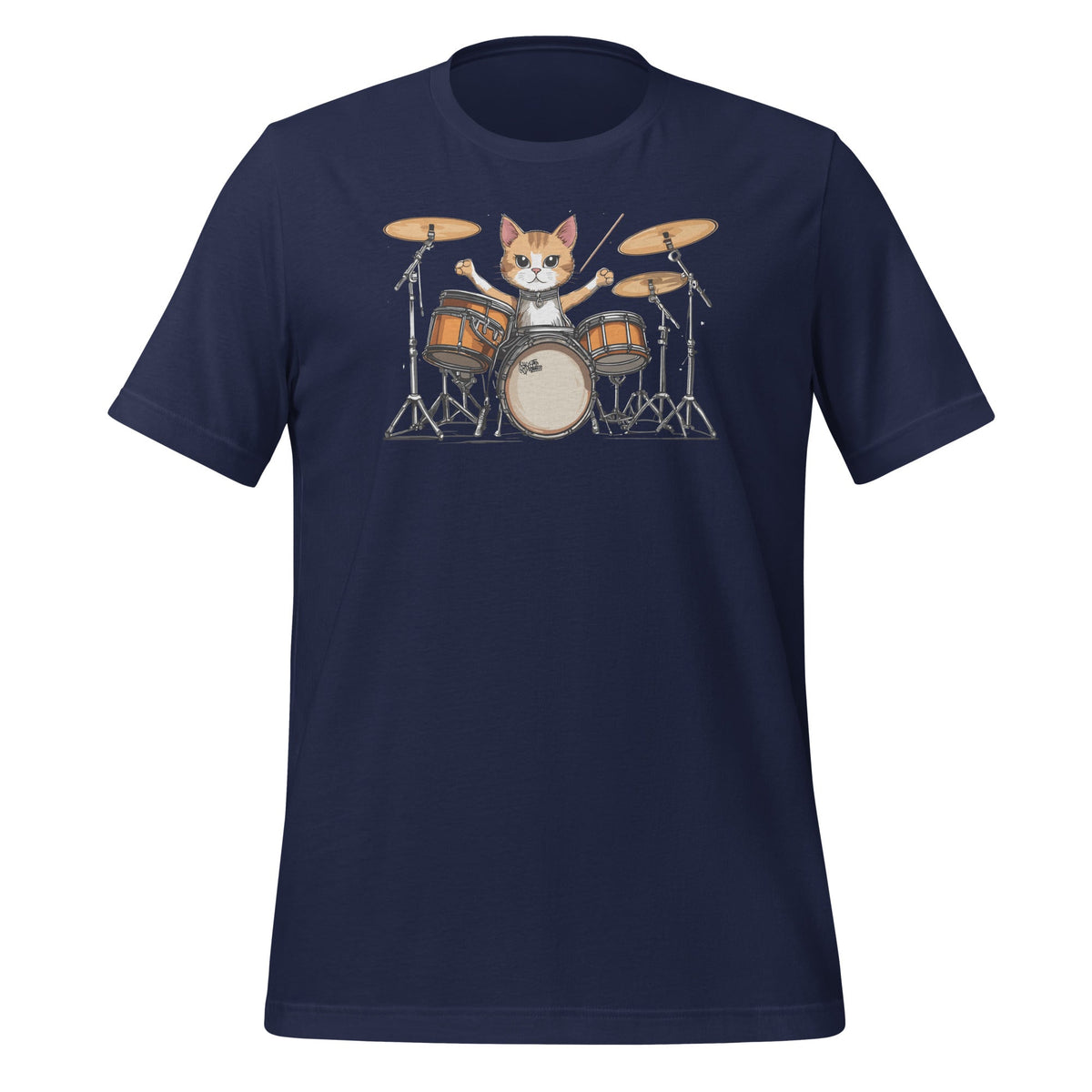 Funny Punk Kitten Drummer Cat Playing Drums Graphic Art product image 2