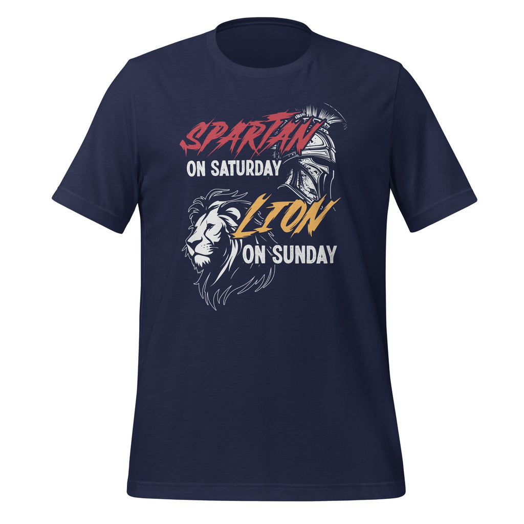 Spartan on Saturday Lion on Sunday Football Fans Vintage product image 2