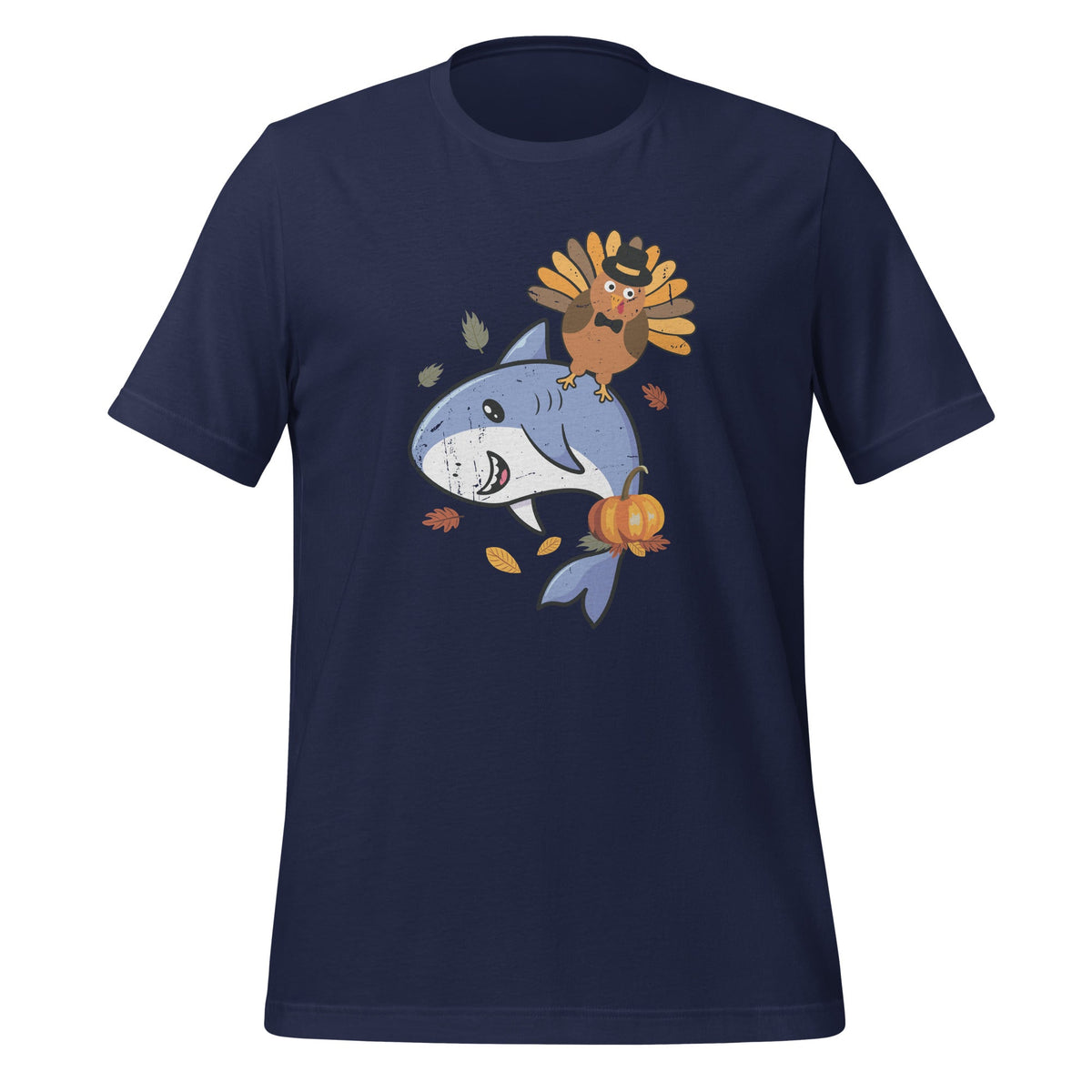 Thanksgiving Turkey Riding Shark Funny Boys Girls Unisex product image 2