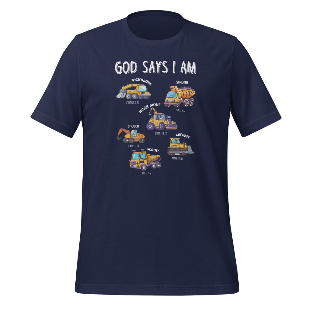 God Says I Am Boys Truck Construction Christian Bible Verse product image 2