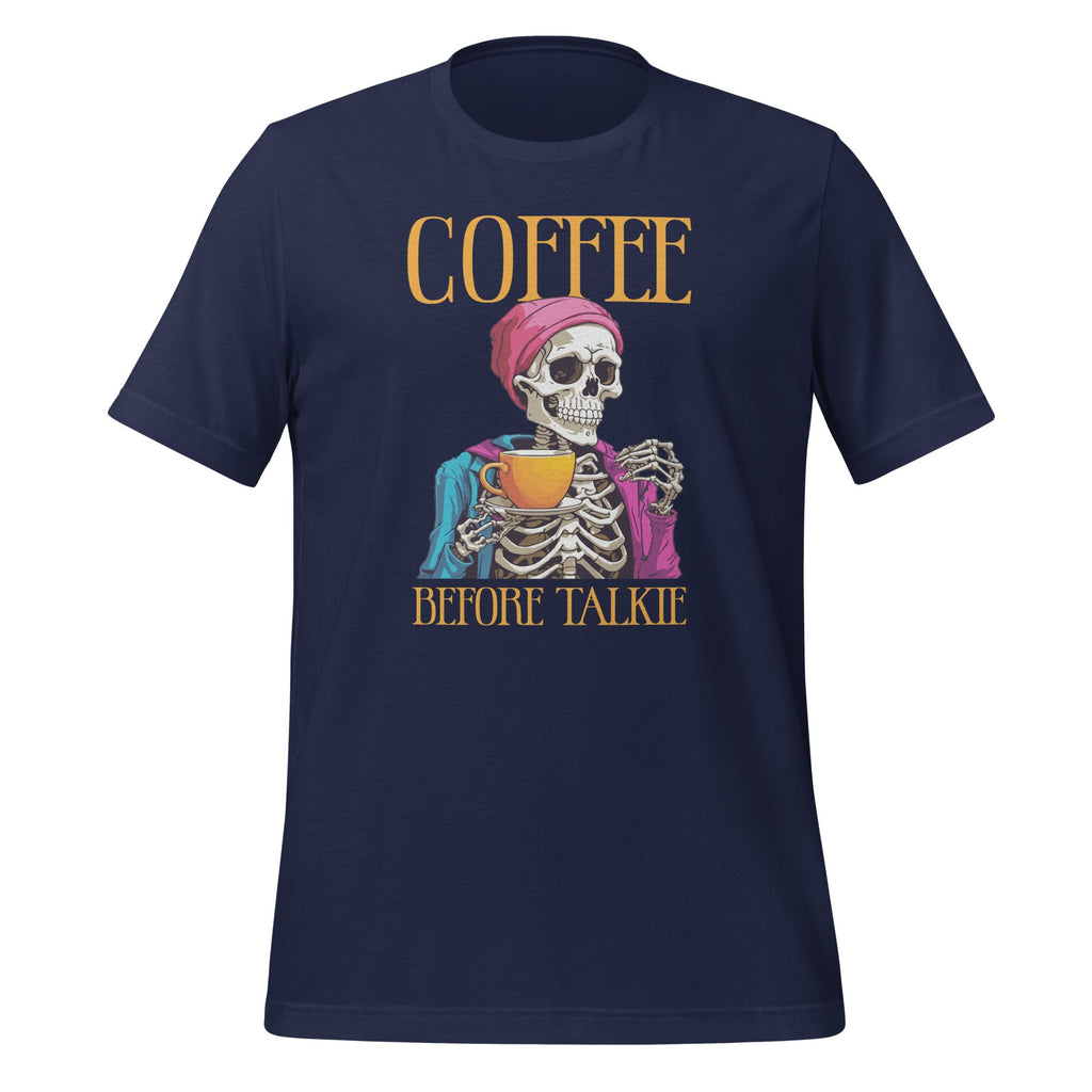 Coffee Before Talkie Drinking Skeleton Funny Halloween product image 2