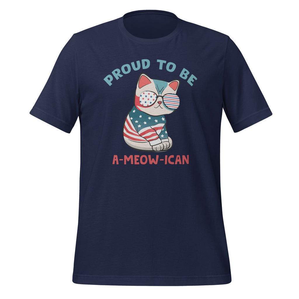 Proud A-Meow-Ican Cute American Flag Cat Kitten Art Unisex product image 2