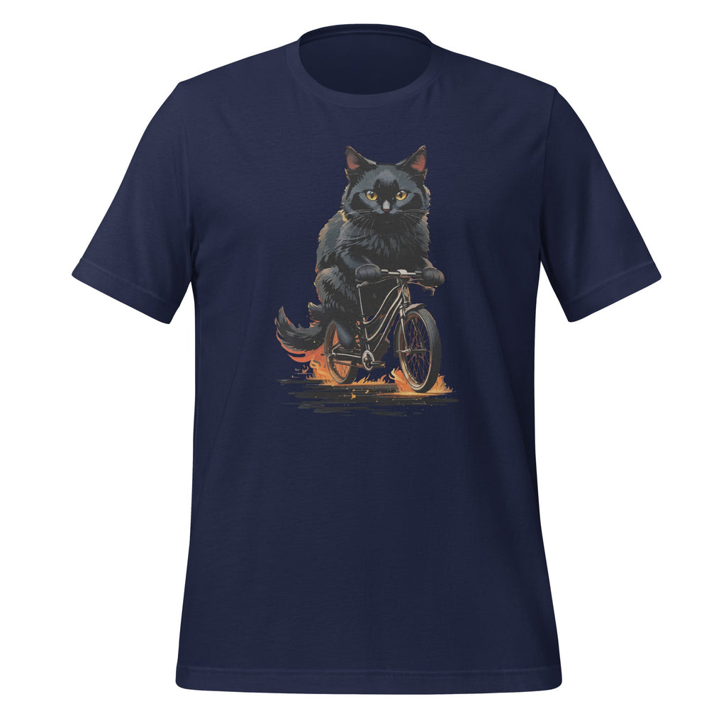 Funny Cat Drives Bicycle Kitten Lover Graphic Unisex T-Shirt product image 3