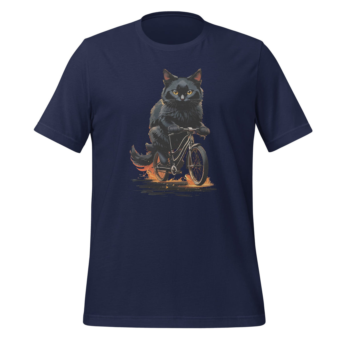 Funny Cat Drives Bicycle Kitten Lover Graphic Unisex T-Shirt product image 3