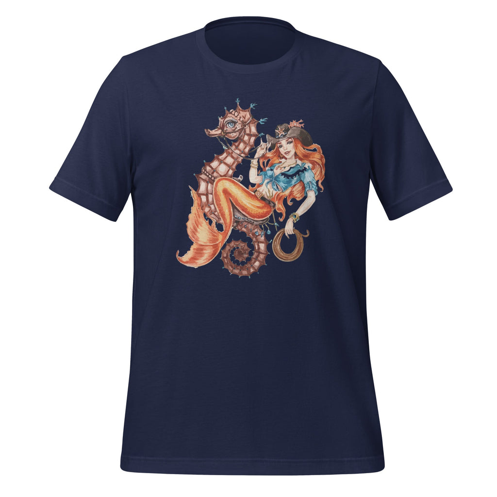 Mermaid Riding Seahorse Vintage Retro Cowgirl Rodeo Unisex product image 3