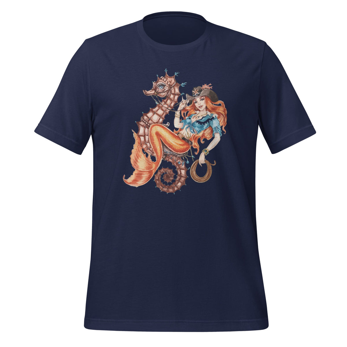 Mermaid Riding Seahorse Vintage Retro Cowgirl Rodeo Unisex product image 3