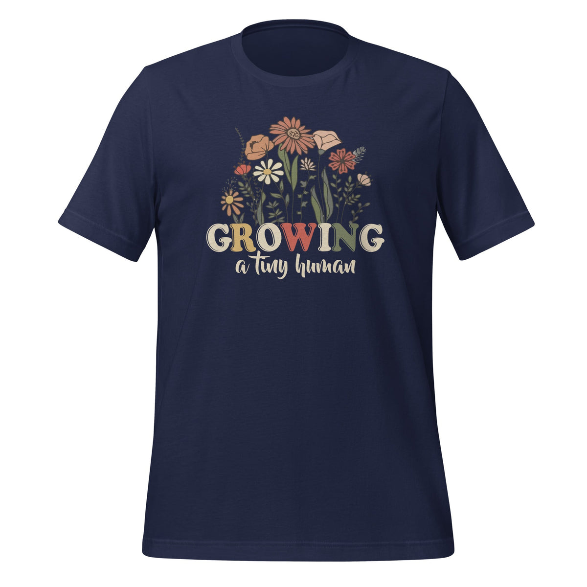 Growing A Human Floral Tiny Flowers Funny Pregnancy Unisex product image 3