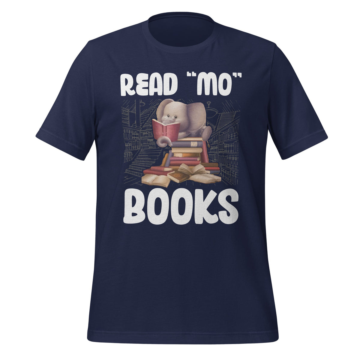 Read Books Elephant - More Reading Lovers Unisex T-Shirt product image 3