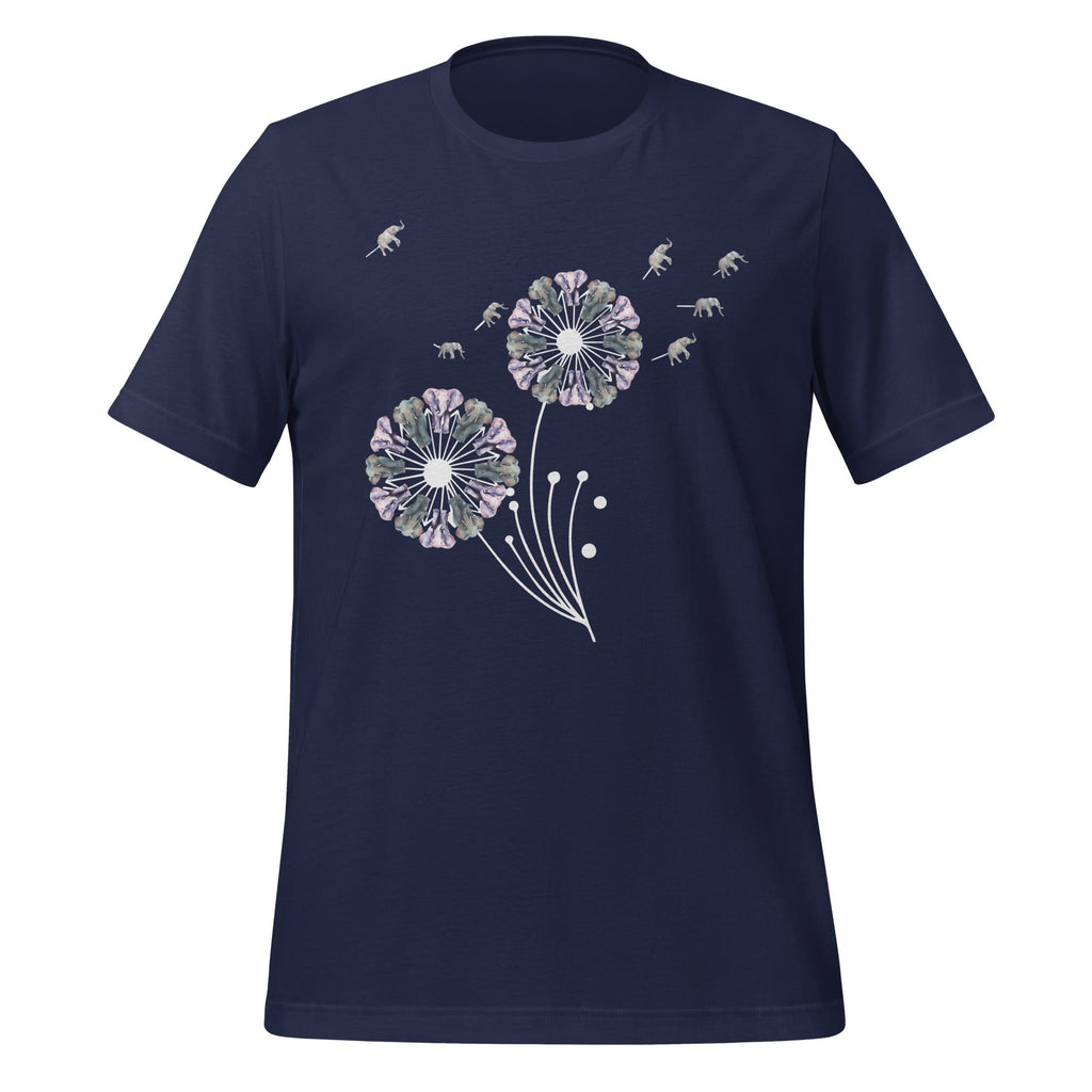 Dandelion Elephants Elephant Lover Flower Art Unisex T-Shirt product image 3