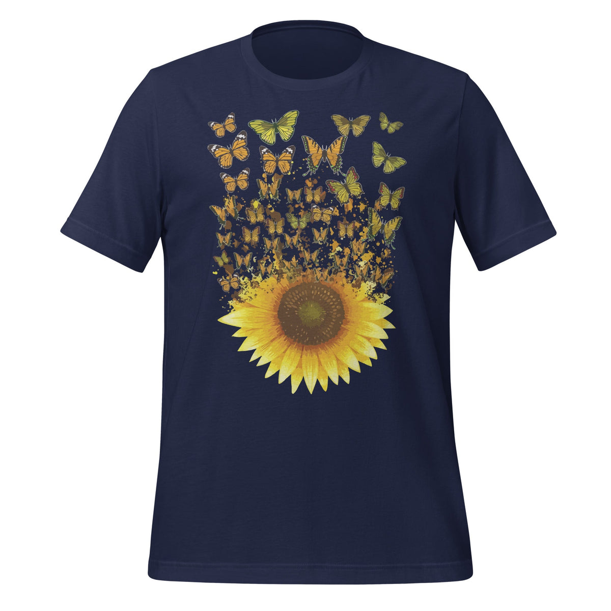 Adorable Butterfly Sunflower Graphic Art Unisex T-Shirt product image 3