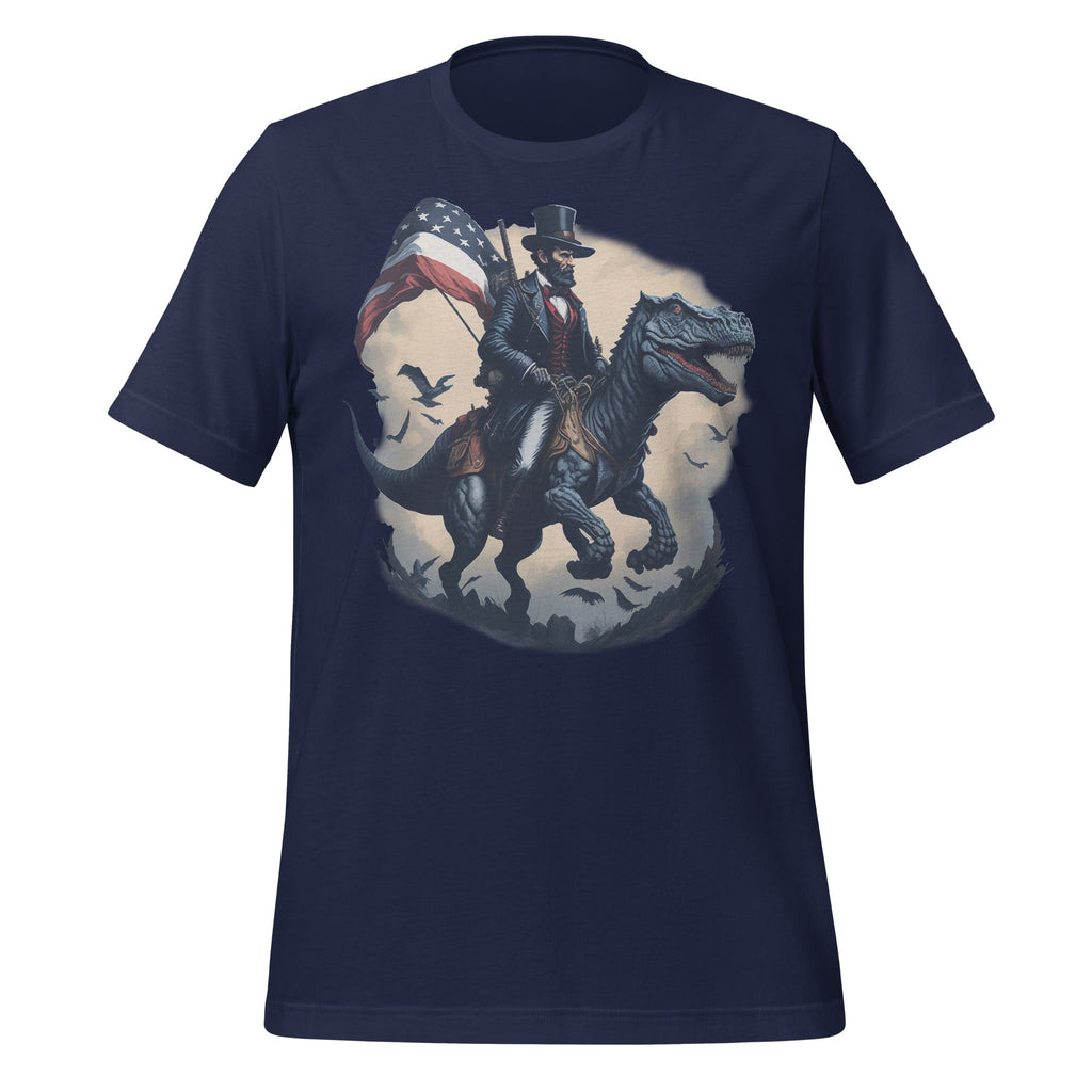 Abe Lincoln Riding Dinosaur American Patriotic Funny Unisex product image 3