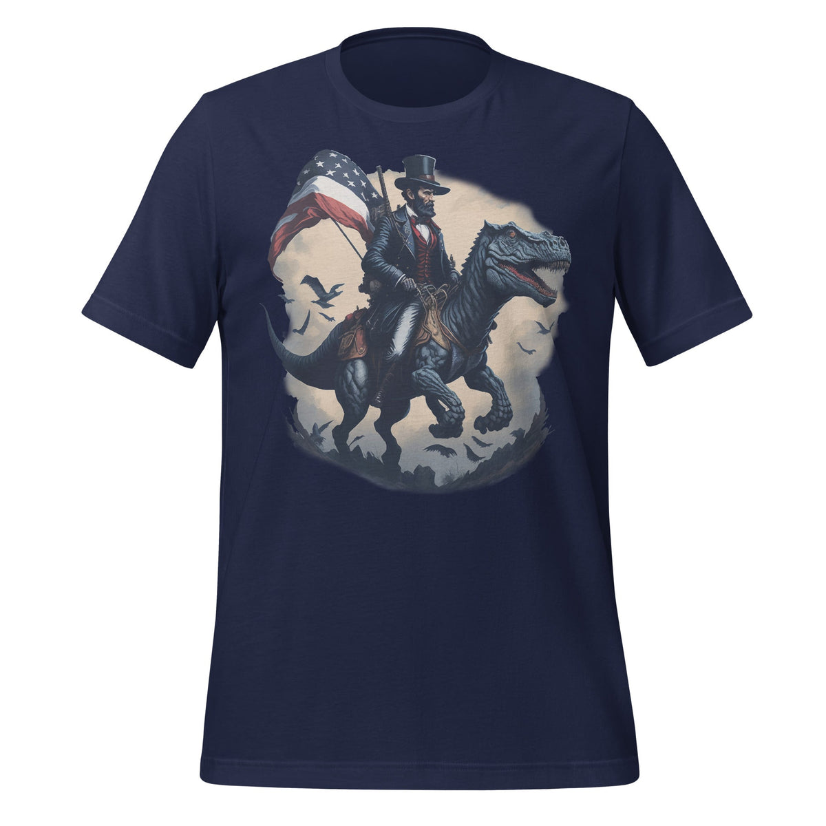 Abe Lincoln Riding Dinosaur American Patriotic Funny Unisex product image 3