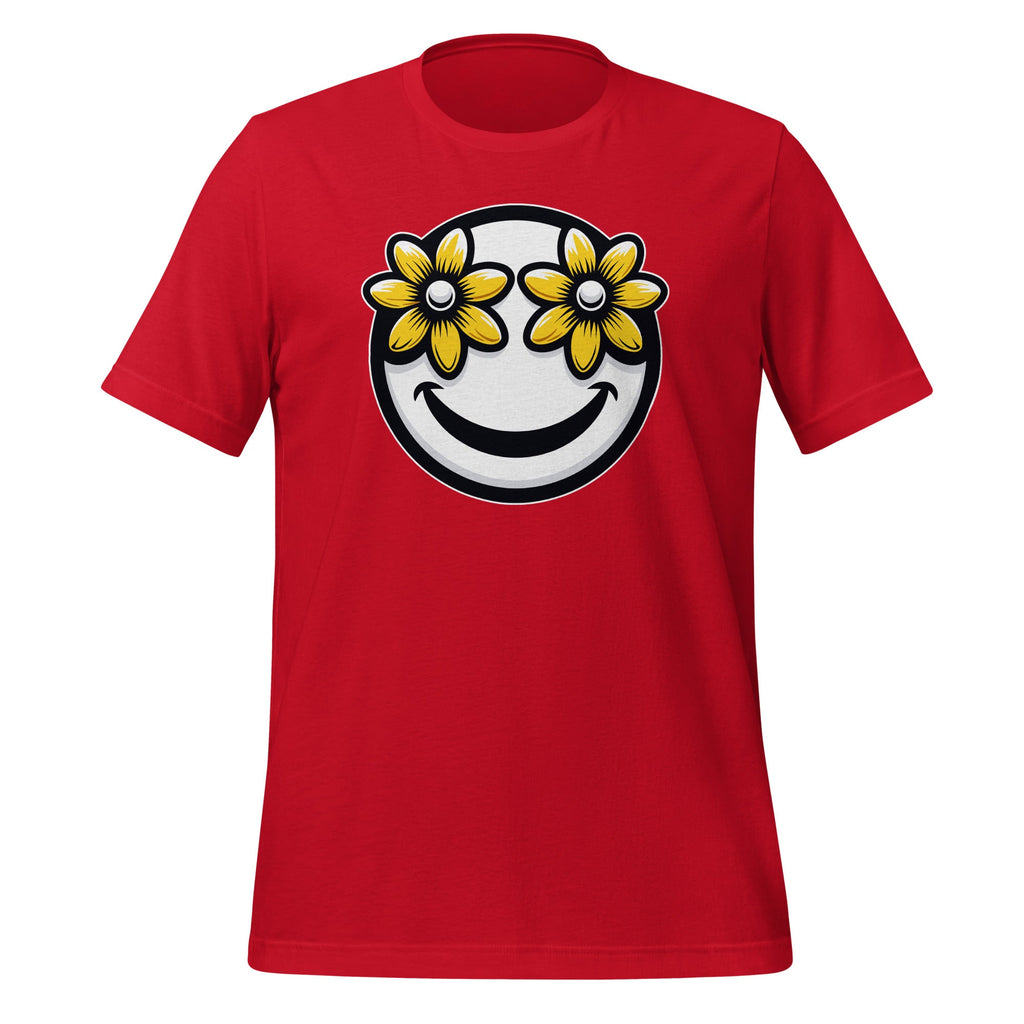 Funny Smiling Flowers Cool Happy Smile Face Unisex T-Shirt product image 4