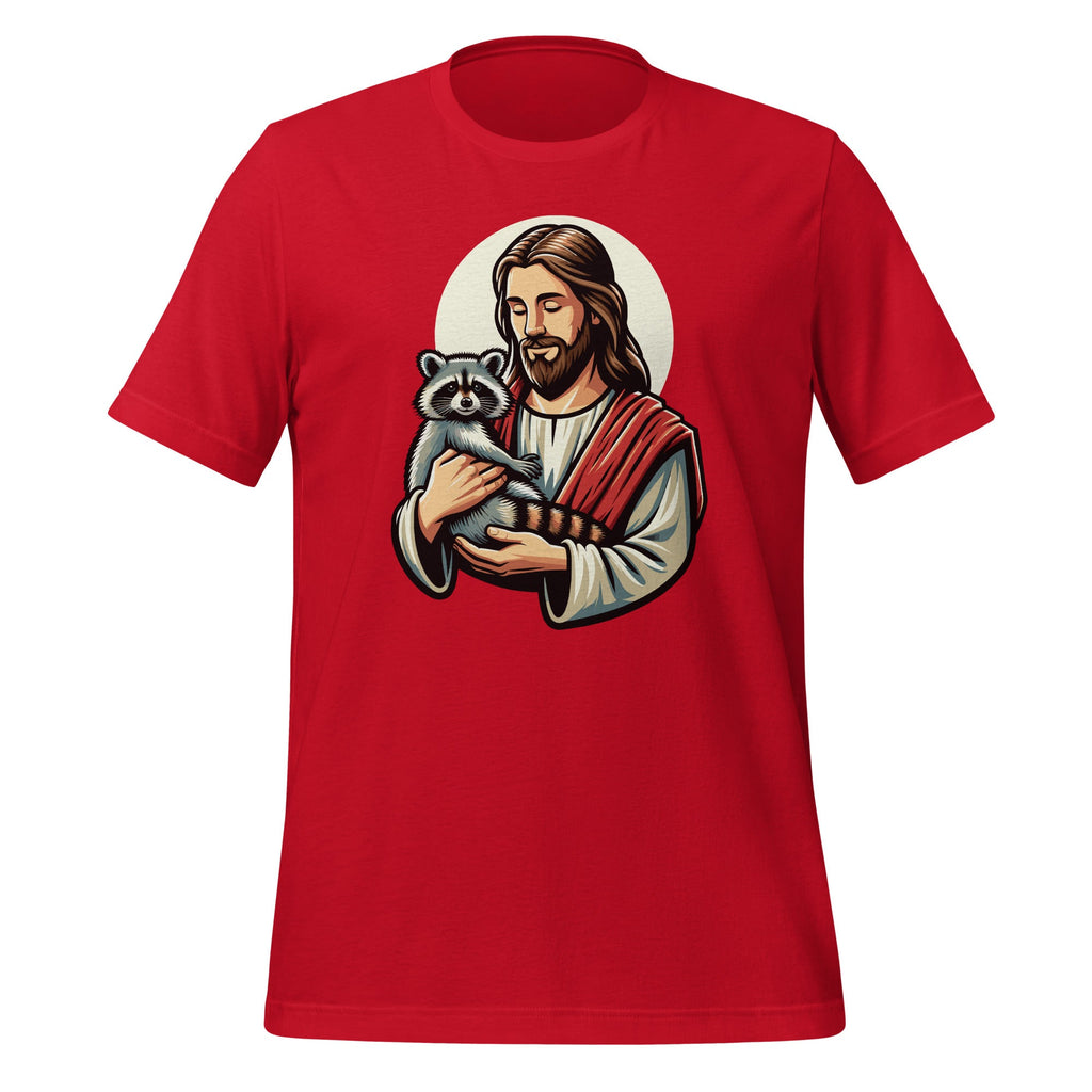 Jesus Holding A Raccoon Trash Eater Christian Unisex T-Shirt product image 4