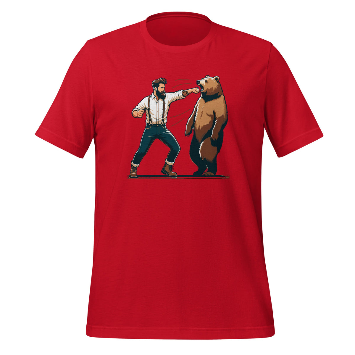 Funny Man Punching Bear Hunting Camping Wildlife Unisex product image 4