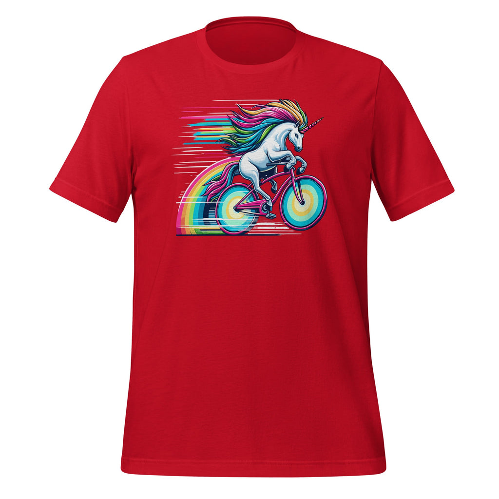 Unicorn Riding Bicycle Rainbow Cycling Unisex T-Shirt product image 4