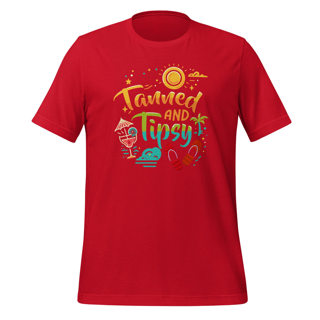 Tanned And Tipsy Beach Summer Vacation Funny Unisex T-Shirt product image 4