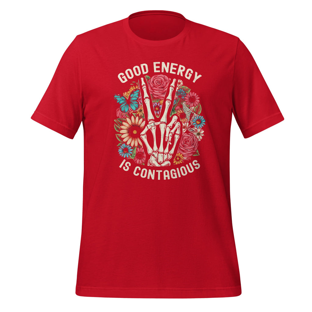 Good Energy Is Contagious Floral Flower Skeleton Hand product image 4