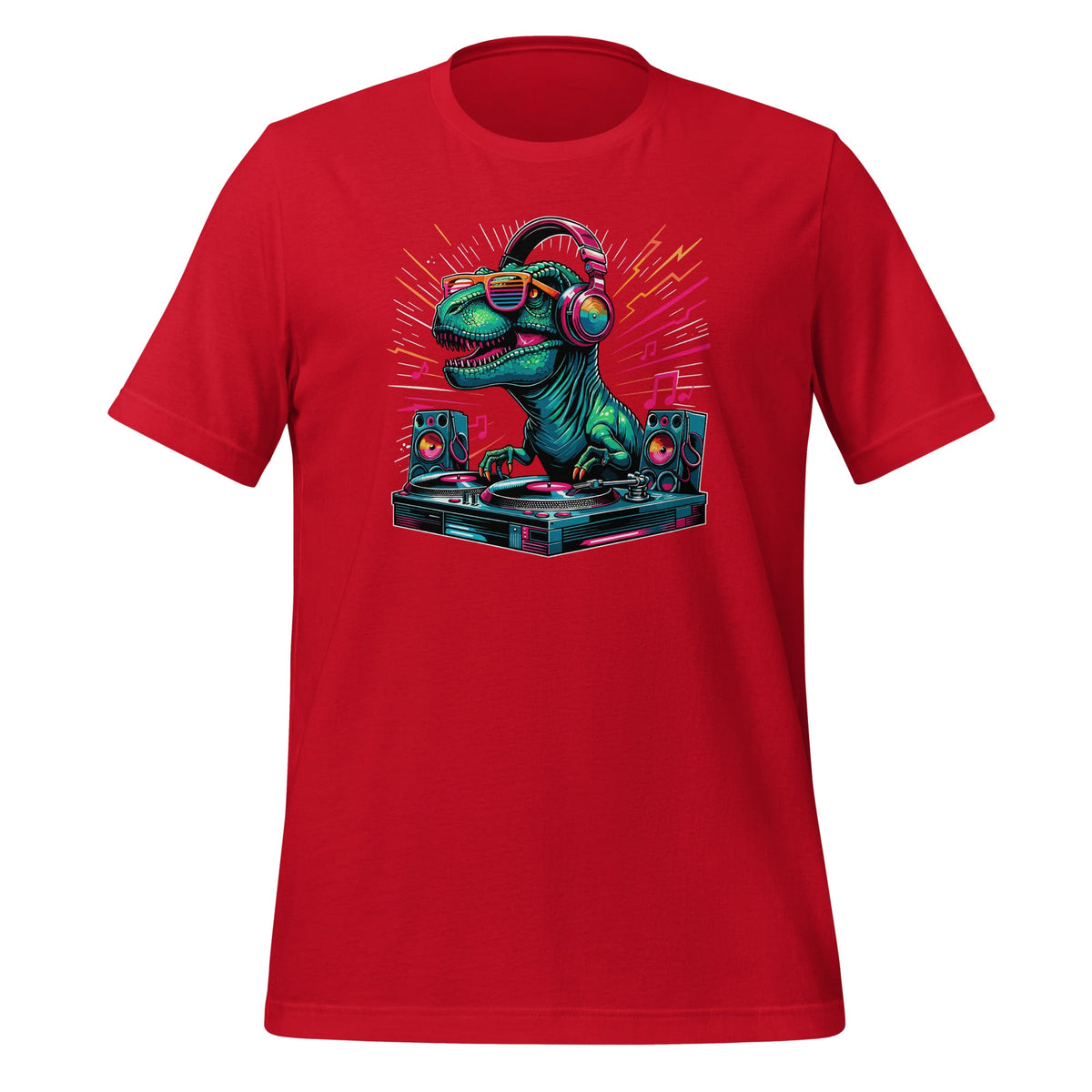 Disk Jockey Cool T-Rex Dinosaur Music DJ Unisex T-Shirt product image 4