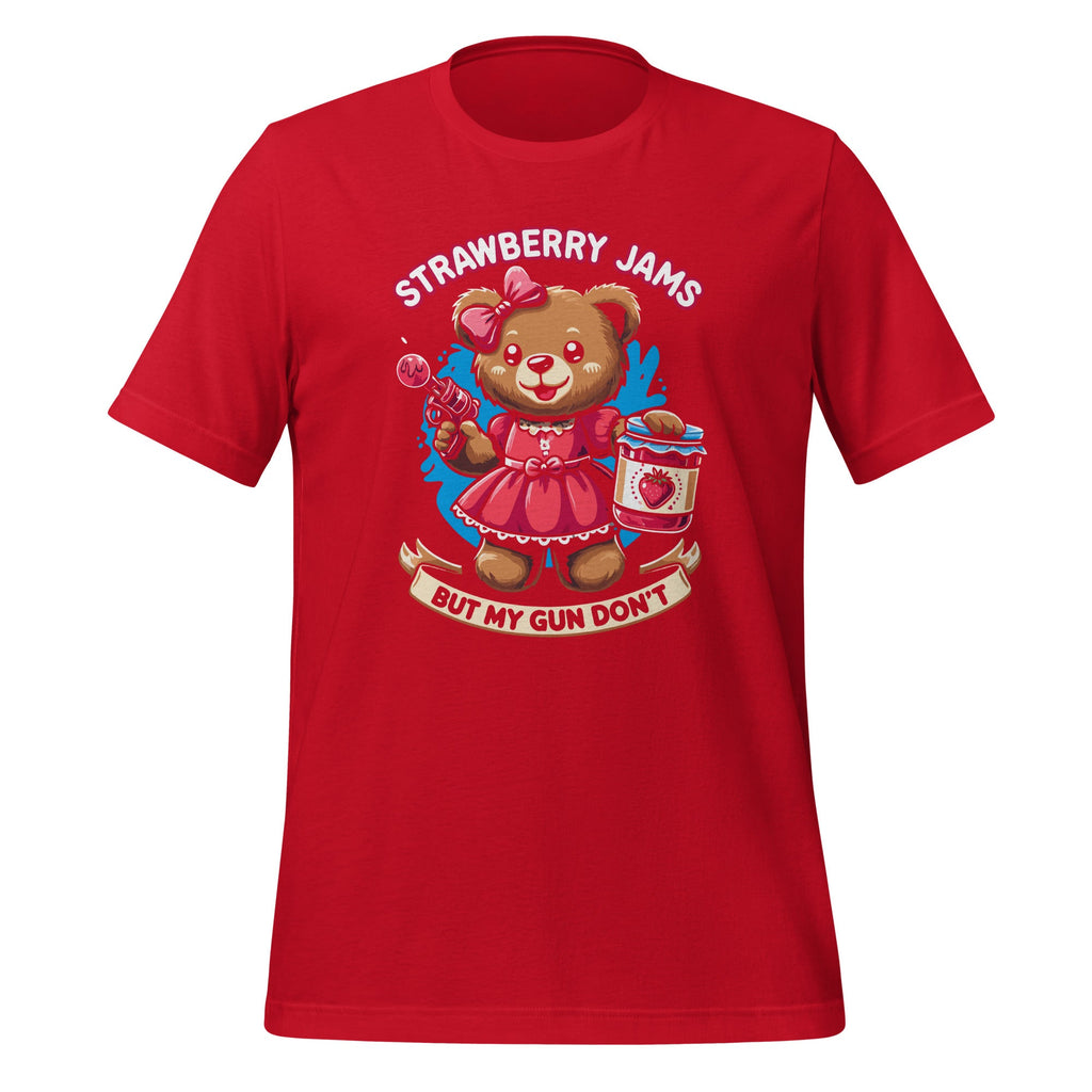 Strawberry Jams But My Gun Don't Funny Meme Unisex T-Shirt product image 4