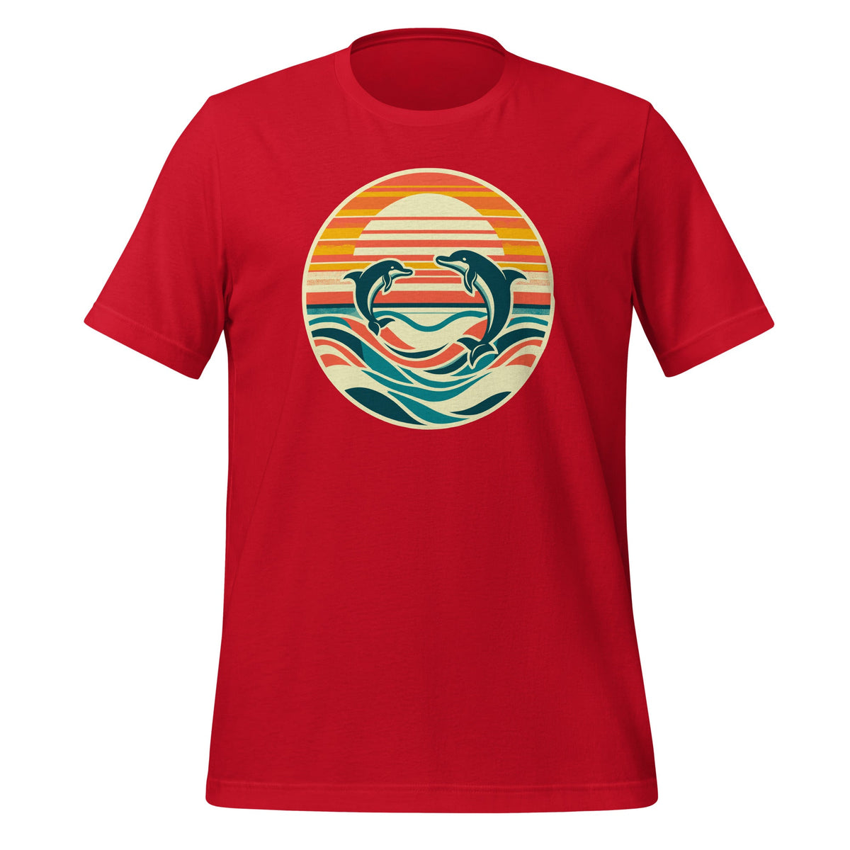 Vintage Retro Summer Time Beach Dolphin Day Unisex T-Shirt product image 4