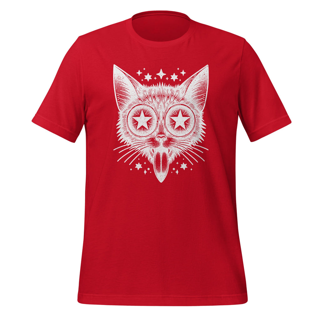 Weirdcore Cat Trippy Gothic Black Unisex T-Shirt product image 4