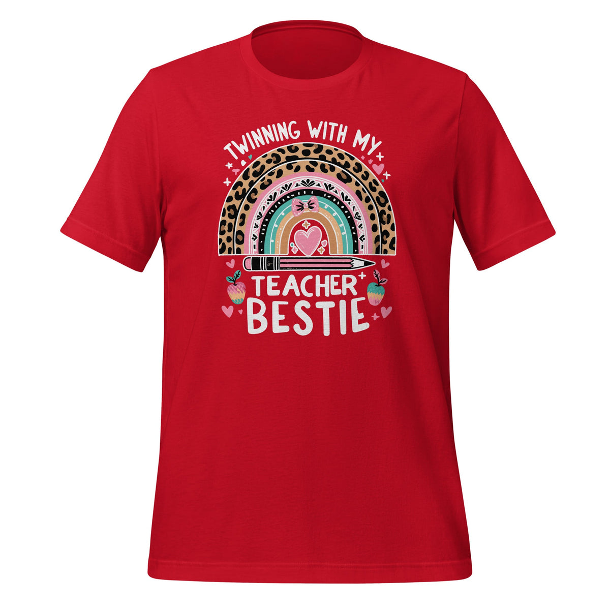 Boho Rainbow Twinning With My Teacher Bestie Unisex T-Shirt product image 4