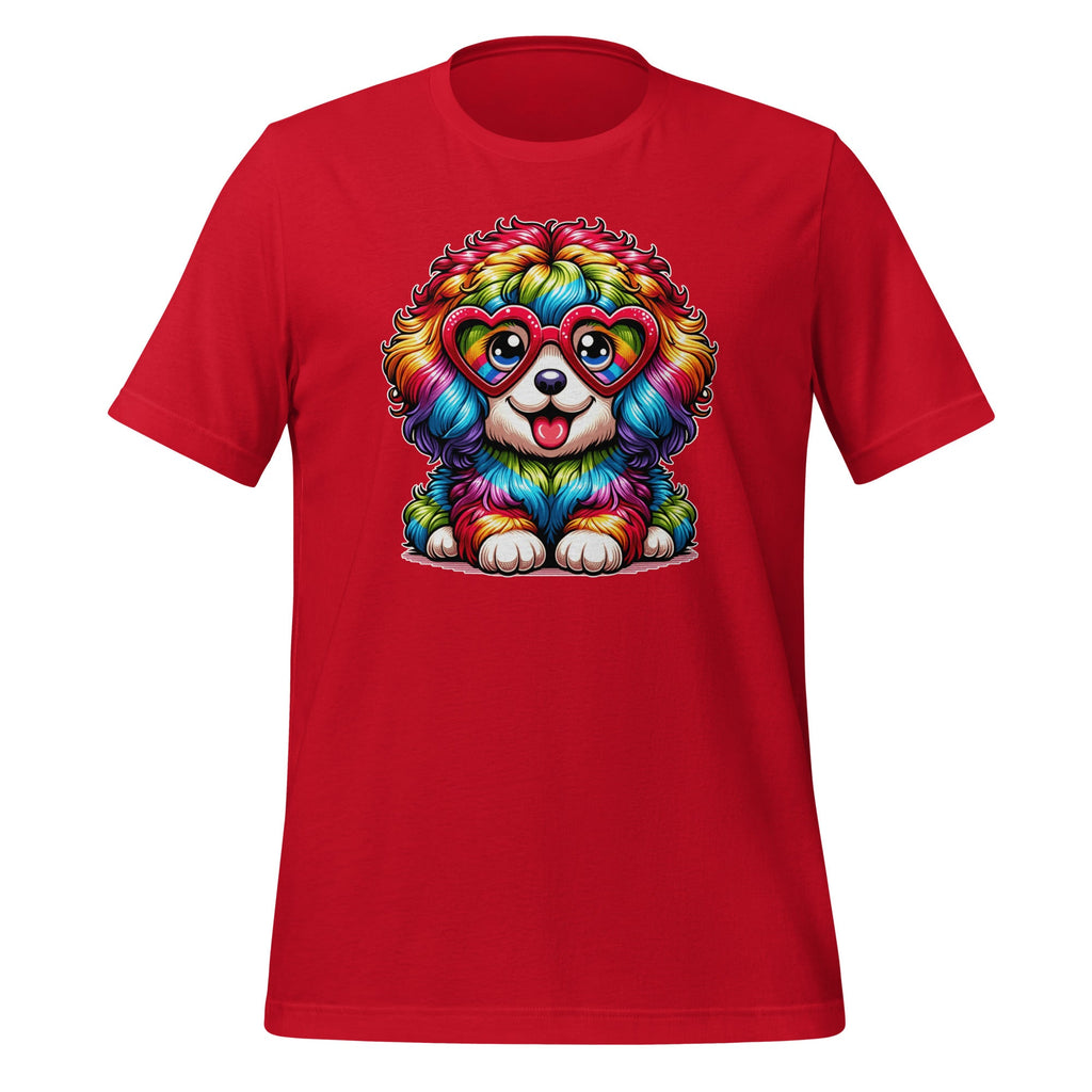 Rainbow Cute Dog Wearing Glasses Heart Puppy Funny Unisex product image 4