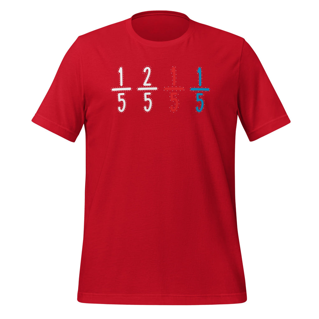 1/5 2/5 1/5 Red 1/5 Blue - Funny Math Teacher Student product image 4