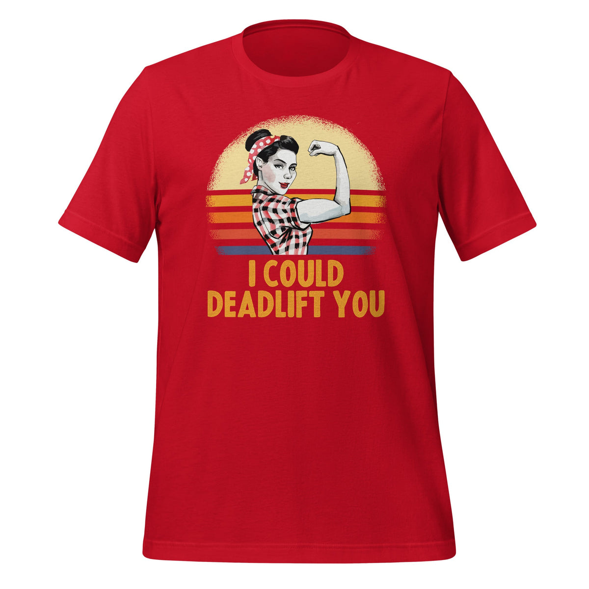 I Could Deadlift You - Strong Girl Retro Vintage Sunset product image 4