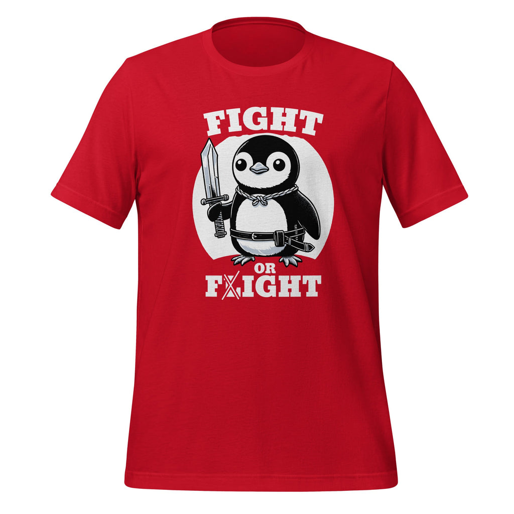 Fight or Flight Funny Penguin Pun Animal Meme Unisex T-Shirt product image 4