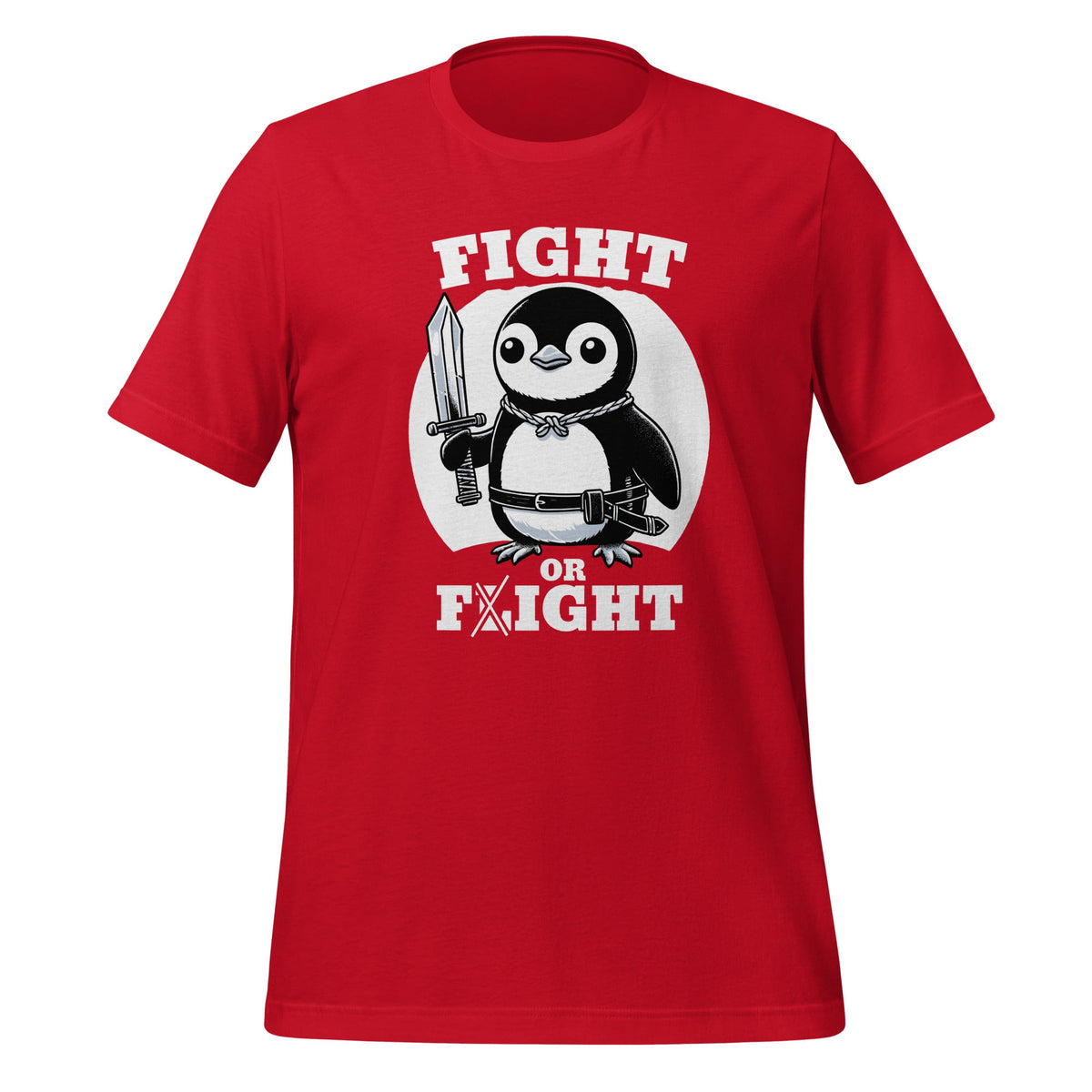 Fight or Flight Funny Penguin Pun Animal Meme Unisex T-Shirt product image 4