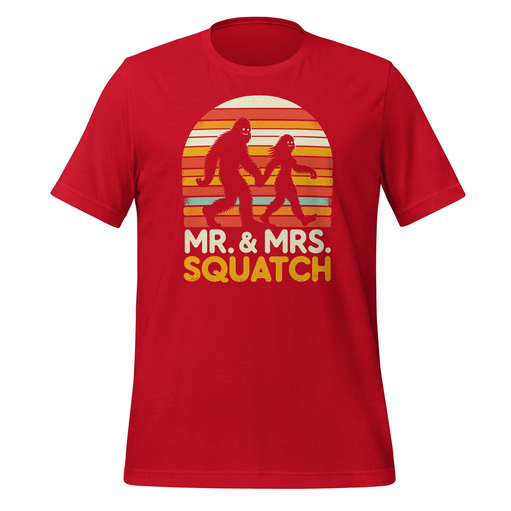 Mr and Mrs Bigfoot Sasquatch Funny Believers Unisex T-Shirt product image 4