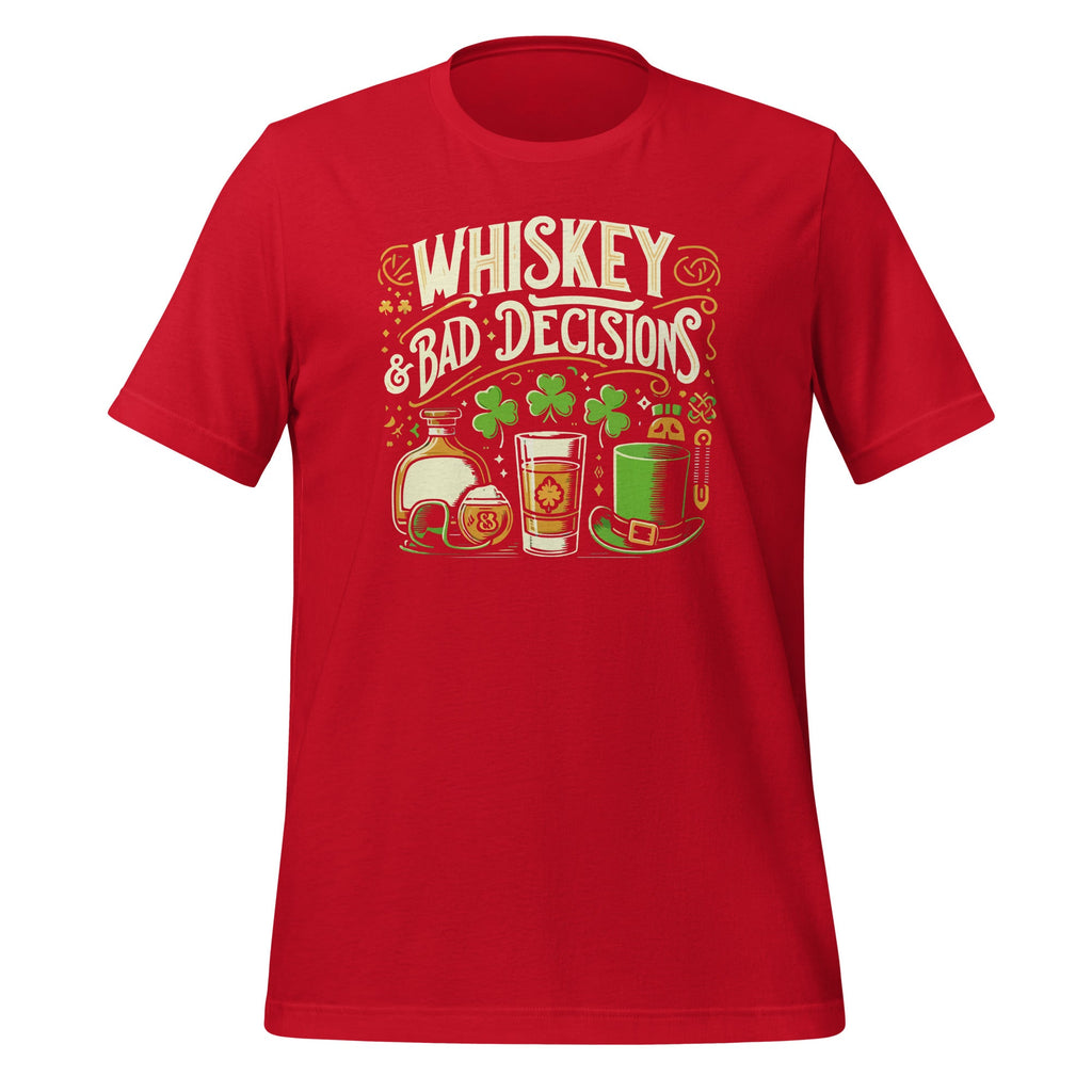 Whiskey and Bad Decisions St Patricks Day Unisex T-Shirt product image 4