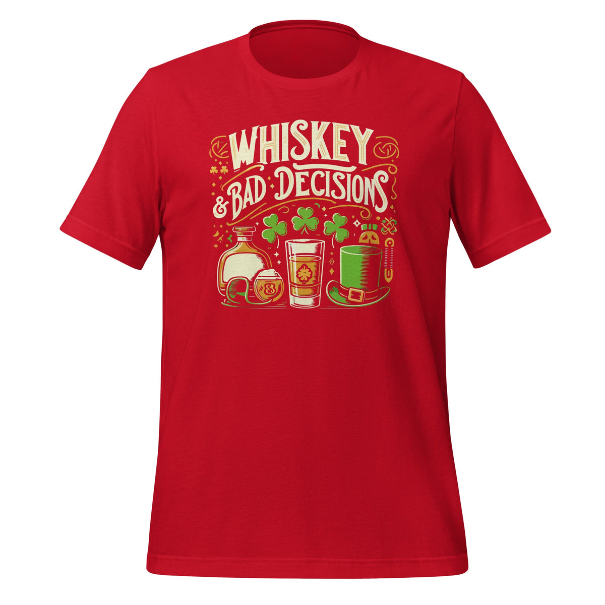 Whiskey and Bad Decisions St Patricks Day Unisex T-Shirt product image 4