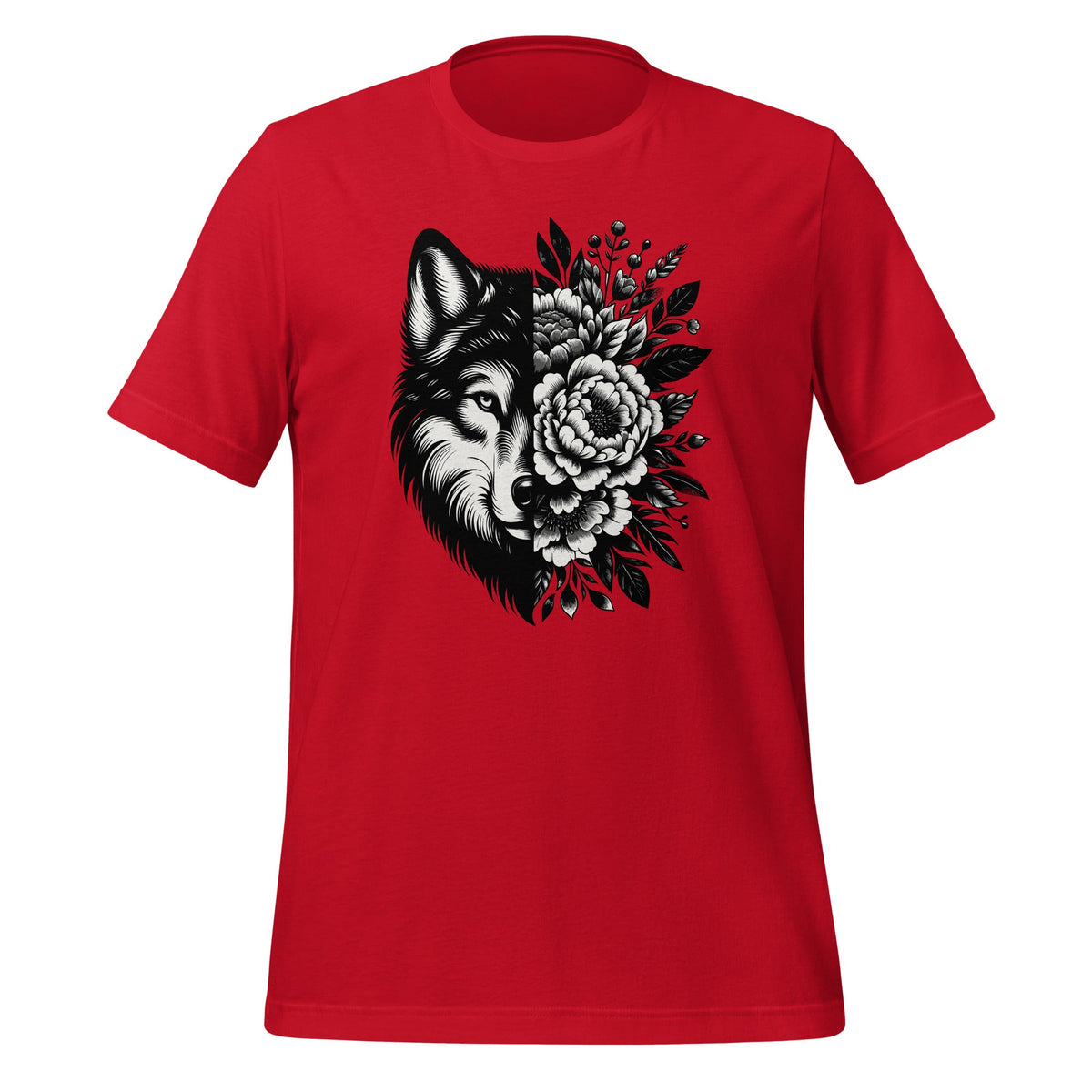 Floral Wolf Vintage Flowers Face For Wolves Lover Unisex product image 4