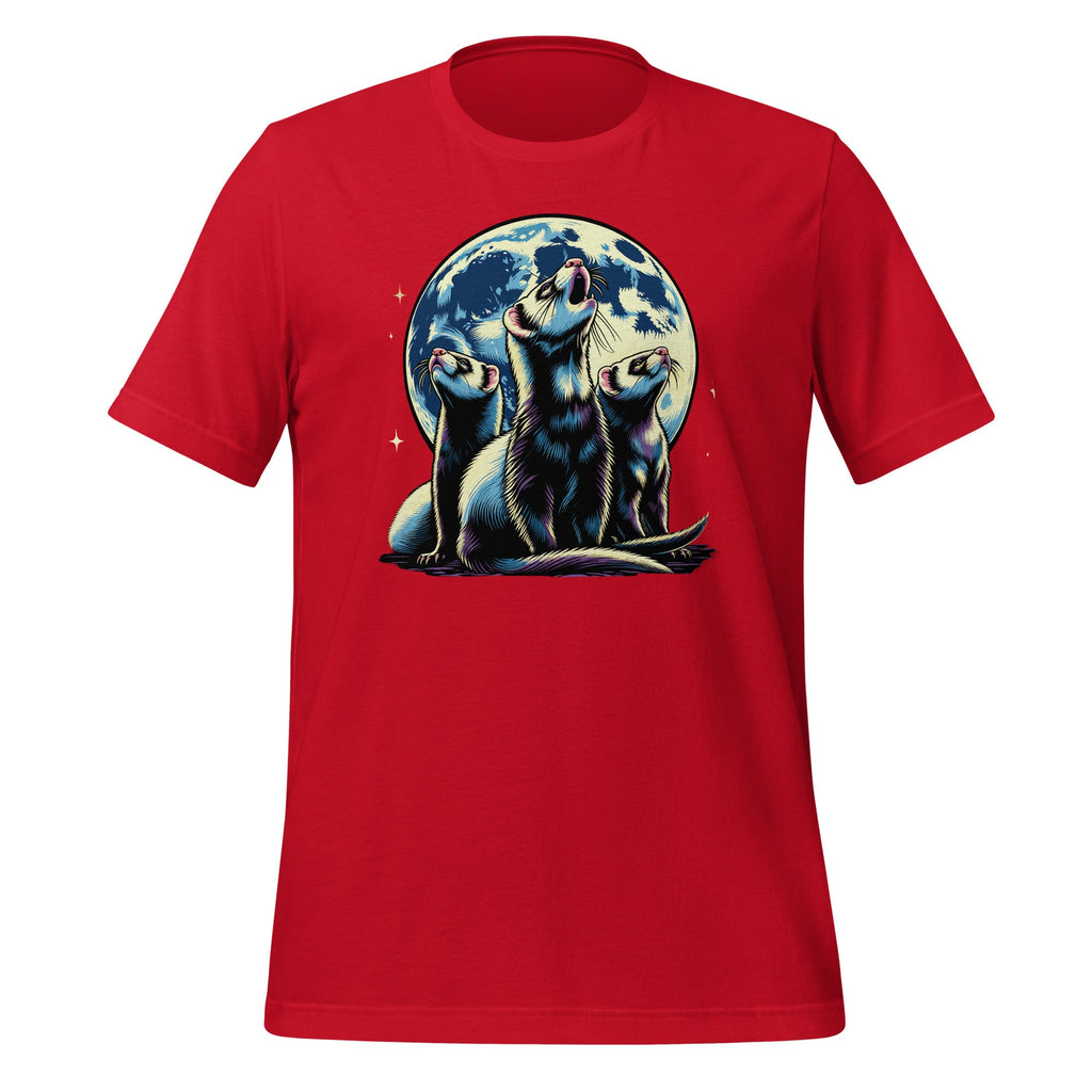 Howling at the Moon Funny Ferret Cute Animal Unisex T-Shirt product image 4