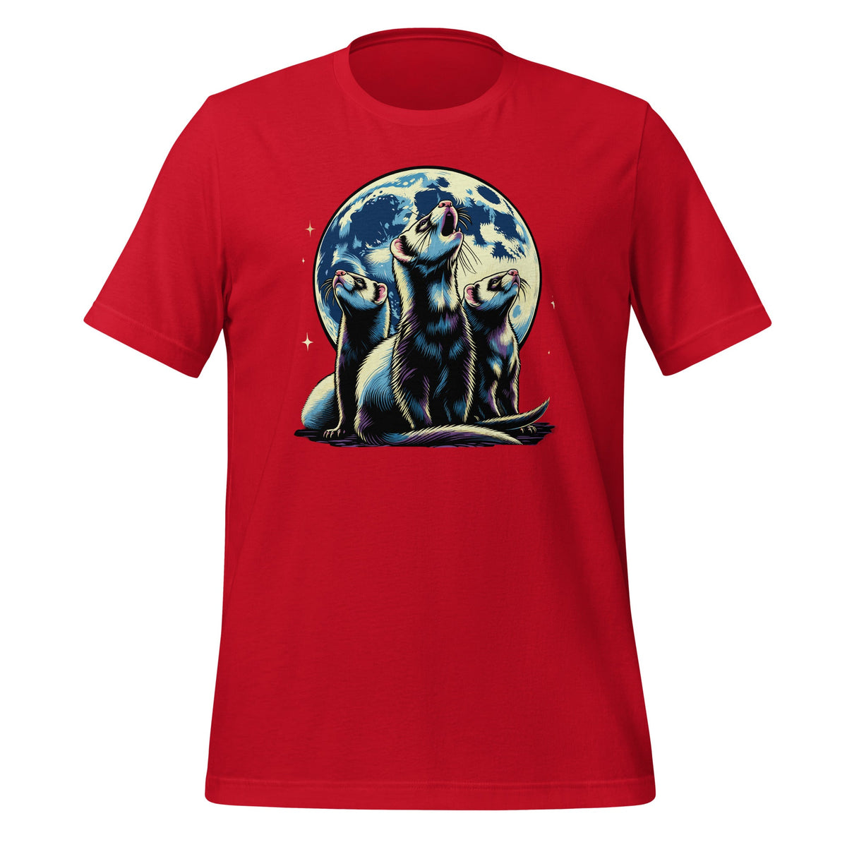 Howling at the Moon Funny Ferret Cute Animal Unisex T-Shirt product image 4