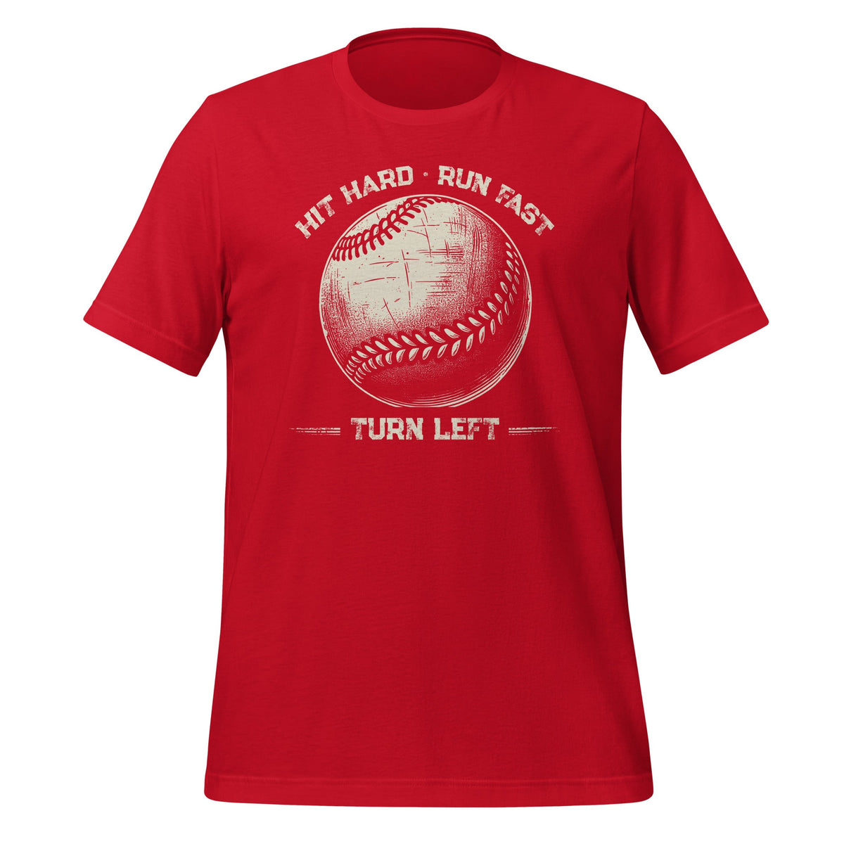 Hit Hard Run Fast Turn Left Baseball Player Sports Unisex product image 4